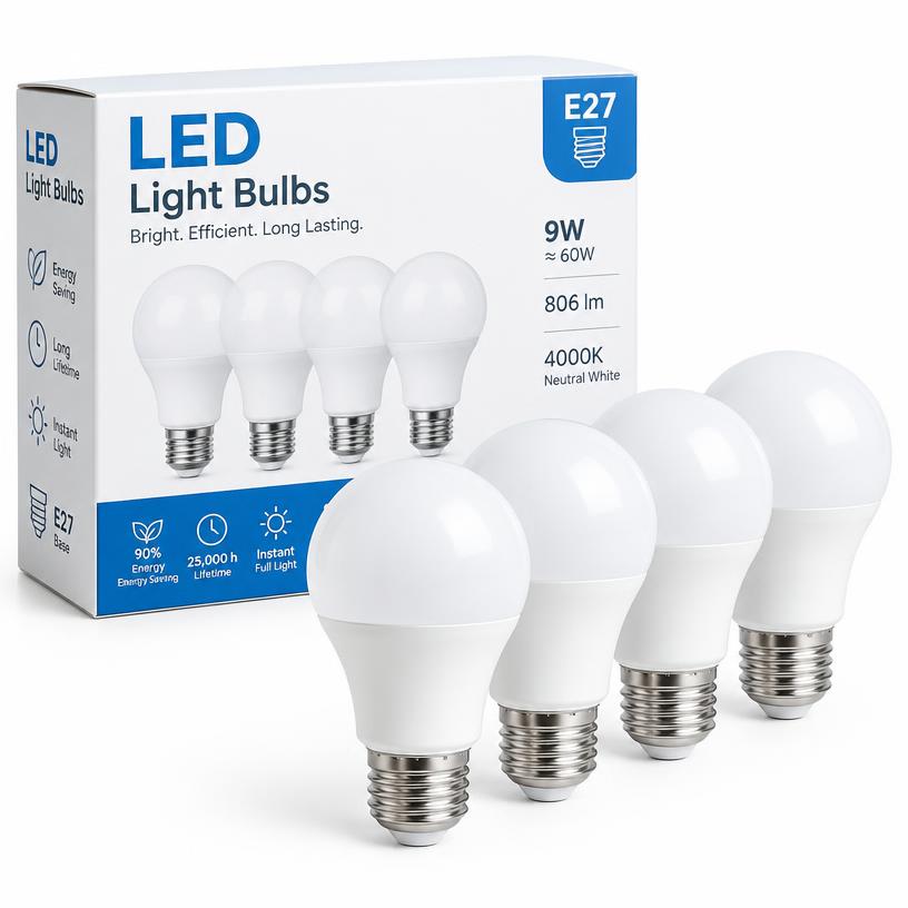 Kit 10 Lâmpadas LED Bulbo 9W E27 Bivolt